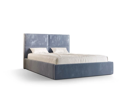 Łóżko tapicerowane Afrodyta 180x200 z pojemnikiem błękitny w nowoczesnym skandynawskim stylu z wygodnym zagłówkiem