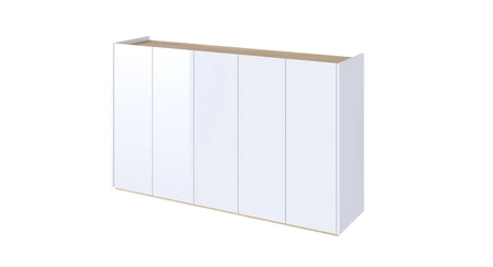 Komoda Easy 156 cm biały połysk / dąb scandi stylowa komoda doda elegancji i nowoczesności subtelne oświetlenie ledowe w zestawie