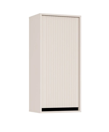 Zestaw mebli Osaka beżowy / czarny nowoczesny design podkreślony modną kolorystyką wysokie metalowe czarne nogi gustowny ryflowany front