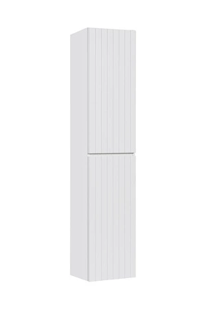 Zestaw mebli łazienkowych Iconic biały stylowe meble do łazienki z ryflowaniami odporne na działanie czynników zewnętrznych