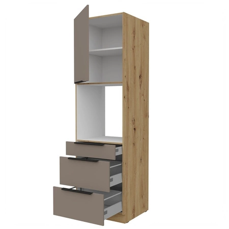 Słupek kuchenny Fiuggi Ar 60 DPS-210 3S 1F szafka z szufladami do zabudowy piekarnika fronty wykonane w technologii anti fingerprint