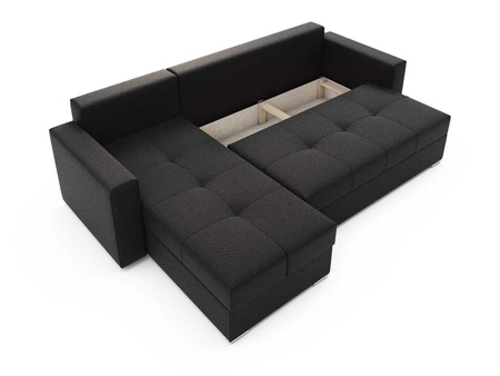 Narożnik z funkcją spania Aldo czarny lewostronny gwarantuje najwyższy komfort i funkcjonalność