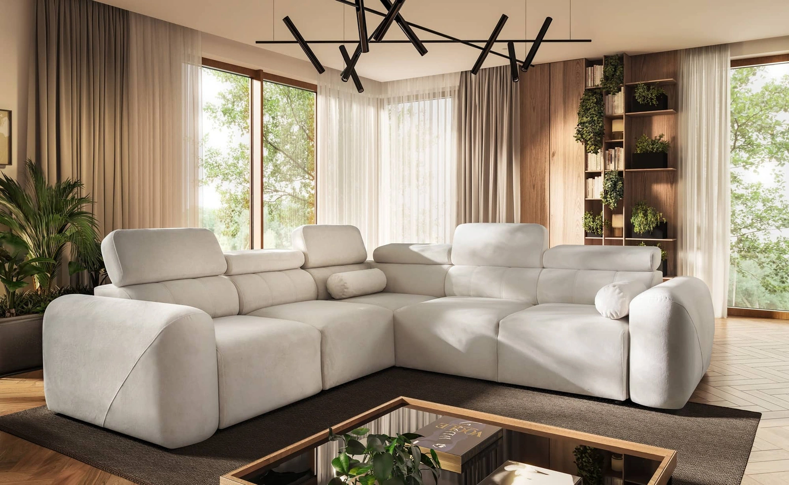 Narożnik z funkcją spania Cantare III Narożniki do salonu Nowoczesne narożniki rozkładane do pokoju dziennego