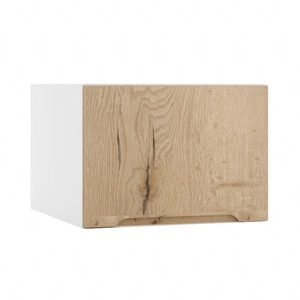Szafka kuchenna wisząca Zova W50/56 OKGR biały / dąb halifax drzwi szafki otwierane do góry odporna na uszkodzenia frezowany uchwyt
