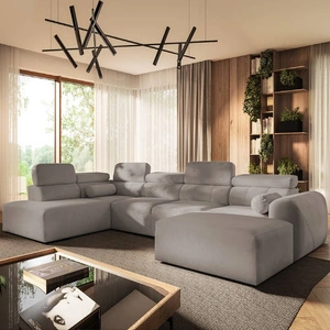 Narożnik z funkcją spania Cantare VI szary popiel prawostronny wygodny narożnik o niebanalnym designie doskonale odnajdzie się w salonie