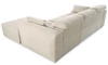 Narożnik z funkcją spania Cetara kremowy prawostronny stylowy design komfortowe przesuwane oparcia regulowane zagłówki