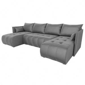 Narożnik z funkcją spania Selva U jasny szary ciekawie prezentujący się narożnik wykonany z miękkiej tkaniny typu velvet