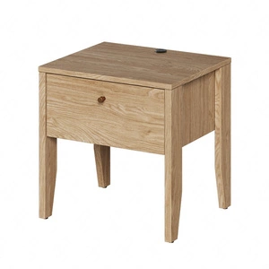 Szafka nocna Cozy dąb olejowany modna szafka z szufladą do sypialni w stylu klasycznym bryła wsparta na wysokich smukłych nogach