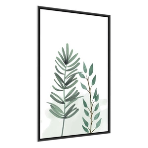 Plakat malowane liście 70x100 plakat w ramie precyzyjny wydruk ze stylową grafiką doskonała dekoracja do salonu lub sypialni