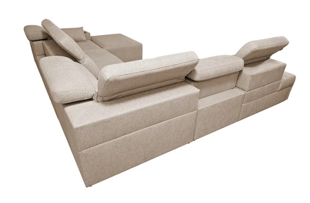 Narożnik z funkcją spania Tesalia X szary prawostronny nowoczesny i komfortowy narożnik z innowacyjną funkcją przesuwanego oparcia