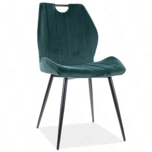 Krzesło tapicerowane Arco 43x51 cm zielone nowoczesne oraz funkcjonalne krzesło z metalowymi nogami
