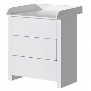 Komoda z przewijakiem Basal 85 cm biała funkcjonalny mebel do pokoju niemowlęcego możliwość demontażu przewijaka pojemne szuflady