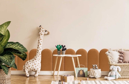 Panel tapicerowany Wally 30x60 cm miodowy stylowy panel ścienny płotek welurowa tkanina modne wykończenie każdej aranżacji