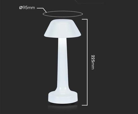 Lampka nocna Orbe biała 1W 3000K-6000K stylowy design solidne wykonanie lampka LED metalowa konstrukcja funkcja zmiany barwy światła