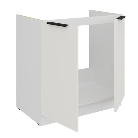 Zestaw mebli kuchennych narożny Corato Wh 290x230 cm stylowe szafki kuchenne z frontami wykonanymi w technologii anti fingerprint