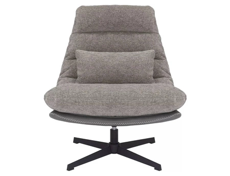 Fotel Felicia szary / szara ekoskóra funkcjonalny oraz nowoczesny fotel obrotowy z metalowymi nogami ozdobna poduszka