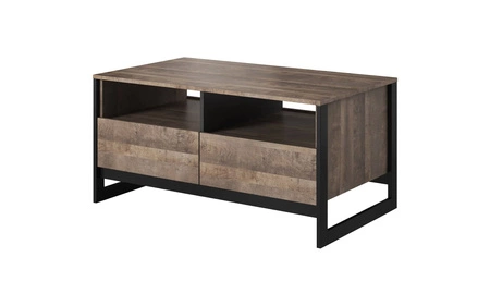 Stolik kawowy Holte dąb grange piaskowy / matera stolik z szufladami nowoczesny design blat odporny na rozlane ciecze