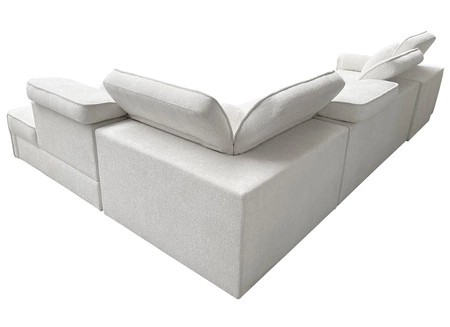 Narożnik z funkcją spania Viano XI zielony prawostronny modny i stylowy narożnik z regulowanymi zagłówkami ozdobne poduszki