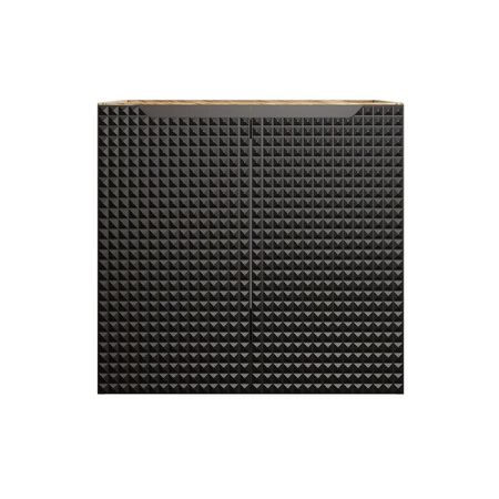 Szafka pod umywalkę Luxor 60 cm dąb olejowany / czarny nowoczesny design szafka odporna na działanie wilgoci ozdobne ryflowane fronty