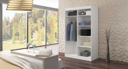 Szafa przesuwna z lustrem Nicea 120 cm dąb sonoma jasny pojemna szafa do sypialni z ozdobnymi listwami ergonomiczny układ wnętrza