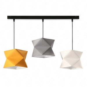 Lampa wisząca potrójna Quasar designerska lampa sufitowa do sypialni z kolorowymi abażurami i czarną metalową podstawą
