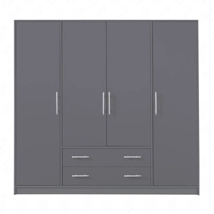 Szafa Caspe 200 cm antracyt nowoczesny design wykończenie ABS oraz aluminiowe uchwyty