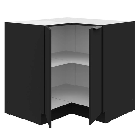 Zestaw mebli kuchennych narożny Brianza / Black 330x210 cm uchwyty krawędziowe szafki doskonale prezentują się w nowoczesnych wnętrzach