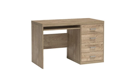Biurko Natural 120 cm dąb ribbeck solidne i bardzo wytrzymałe biurko z szufladami doskonały wybór do pokoju młodzieżowego lub biura