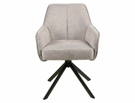 Krzesło tapicerowane Notti Brego szare nowoczesne krzesło obrotowe z metalowymi nogami stylowe krzesło kubełkowe