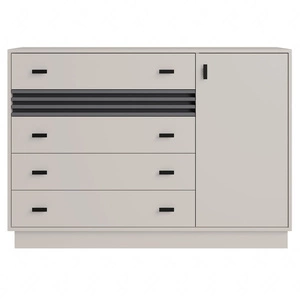 Komoda z szufladami Estan 135 cm beżowy / antracyt nowoczesny design mebla wysoka jakość wykonania obrzeża komody wykończone specjalną okleiną