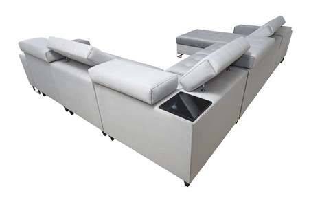 Narożnik z funkcją spania Hampton VIII czarny lewostronny nowoczesny design narożnik rozkładany do salonu funkcjonalna dostawka