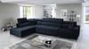 Narożnik z funkcją spania Nausa X granatowy lewostronny narożnik z dwoma pojemnikami na pościel wykonanie z tkaniny typu velvet