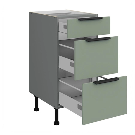 Szafka kuchenna stojąca z szufladami Treviso Ant 40 D 3S BB odporna na uszkodzenia wykończenie frontów w technologii anti fingerprint