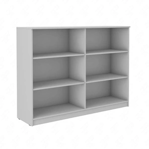 Komoda otwarta Makana 158 cm jasny szary funkcjonalny mebel do biura gabinetu lub pokoju młodzieżowego