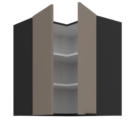 Szafka kuchenna narożna wisząca Fiuggi Bl 60x60 GN-72 2F odporna na uszkodzenia wykończenie frontów w technologii anti fingerprint