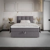 Łóżko kontynentalne Flint 100x200 szare w nowoczesnym skandynawskim stylu z tapicerowanym zagłówkiem łóżko z pojemnikiem