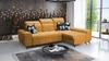 Narożnik z funkcją spania Buffalo żółty prawostronny funkcjonalny i stylowy narożnik rozkładany z pojemnikiem na pościel
