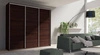 Szafa przesuwna Grande 277 cm dąb sonoma czekolada pojemna szafa w nowoczesnej formie wyposażona w aluminiowe prowadnice drzwi