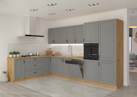 Zestaw mebli kuchennych narożny Kea 210x350 cm idealny do wnętrz w stylu skandynawskim klasycznym i nowoczesnym