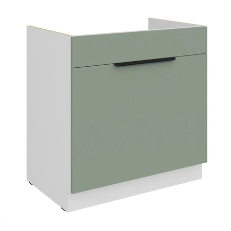 Szafka kuchenna pod zlewozmywak z szufladą Treviso Wh 80 ZL 1S BB fronty szafki kuchennej wykończone w technologii anti fingerprint