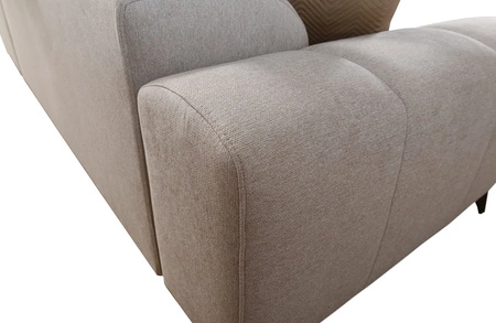 Narożnik z funkcją spania Bolmso IX brązowy prawostronny komfortowy narożnik do salonu z szufladą pojemniki na pościel stylowy design