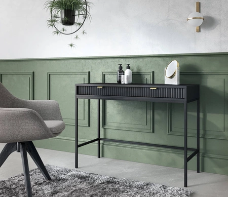 Konsola Lovro czarna z szufladami stylowy oraz funkcjonalny mebel do przedpokoju salonu czy biura