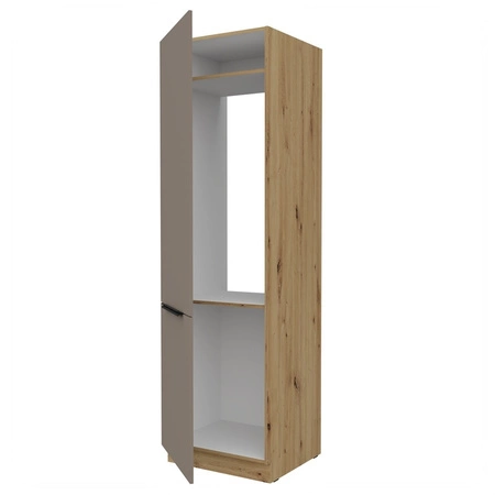 Słupek kuchenny Fiuggi Ar 60 LO-210 2F szafka do zabudowy lodówki fronty wykonane w technologii anti fingerprint uchwyty krawędziowe