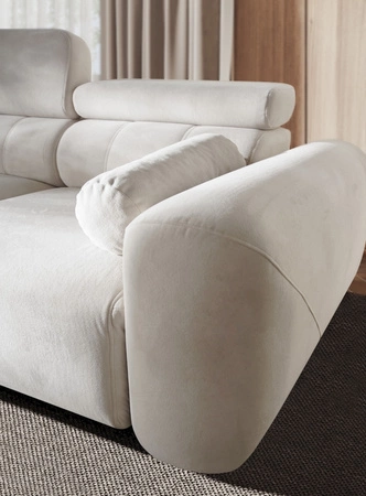 Narożnik z funkcją spania Cantare XII ceglasty lewostronny estetyczny i niezwykle komfortowy narożnik z pojemnikiem na pościel