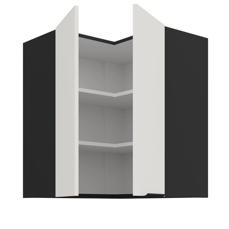 Szafka kuchenna narożna wisząca Corato Bl 60x60 GN-72 2F odporna na uszkodzenia wykończenie frontów w technologii anti fingerprint