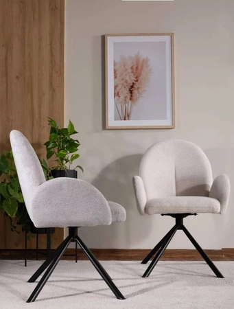 Krzesło tapicerowane Planet szare nowoczesne oraz funkcjonalne krzesło obrotowe z metalowymi nogami stylowe krzesło kubełkowe