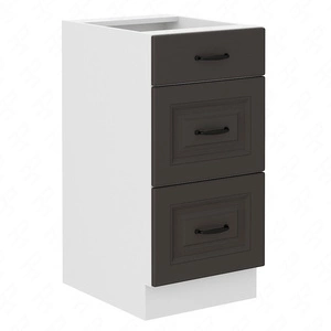 Szafka kuchenna stojąca z szufladami Silver 40 D 3S BB szafka odporna na parę wodną wysoką temperaturę i rozlaną ciecz