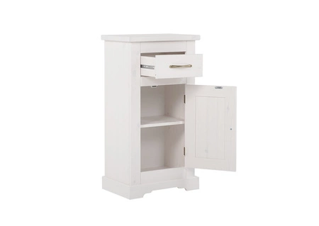 Zestaw mebli łazienkowych Romantic biały eleganckie drewniane szafki do łazienki w stylu klasycznym gustowne metalowe uchwyty