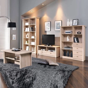 Meblościanka Finezja dąb sonoma jasny nowoczesne meble wysoka jakość świetna propozycja do salonu i pokoju dziennego