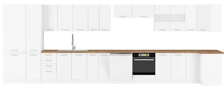 Zestaw mebli kuchennych EkoWhite 260 cm minimalizm skandynawskiego stylu oraz modernizmu prostej formy idealny do każdego wnętrza